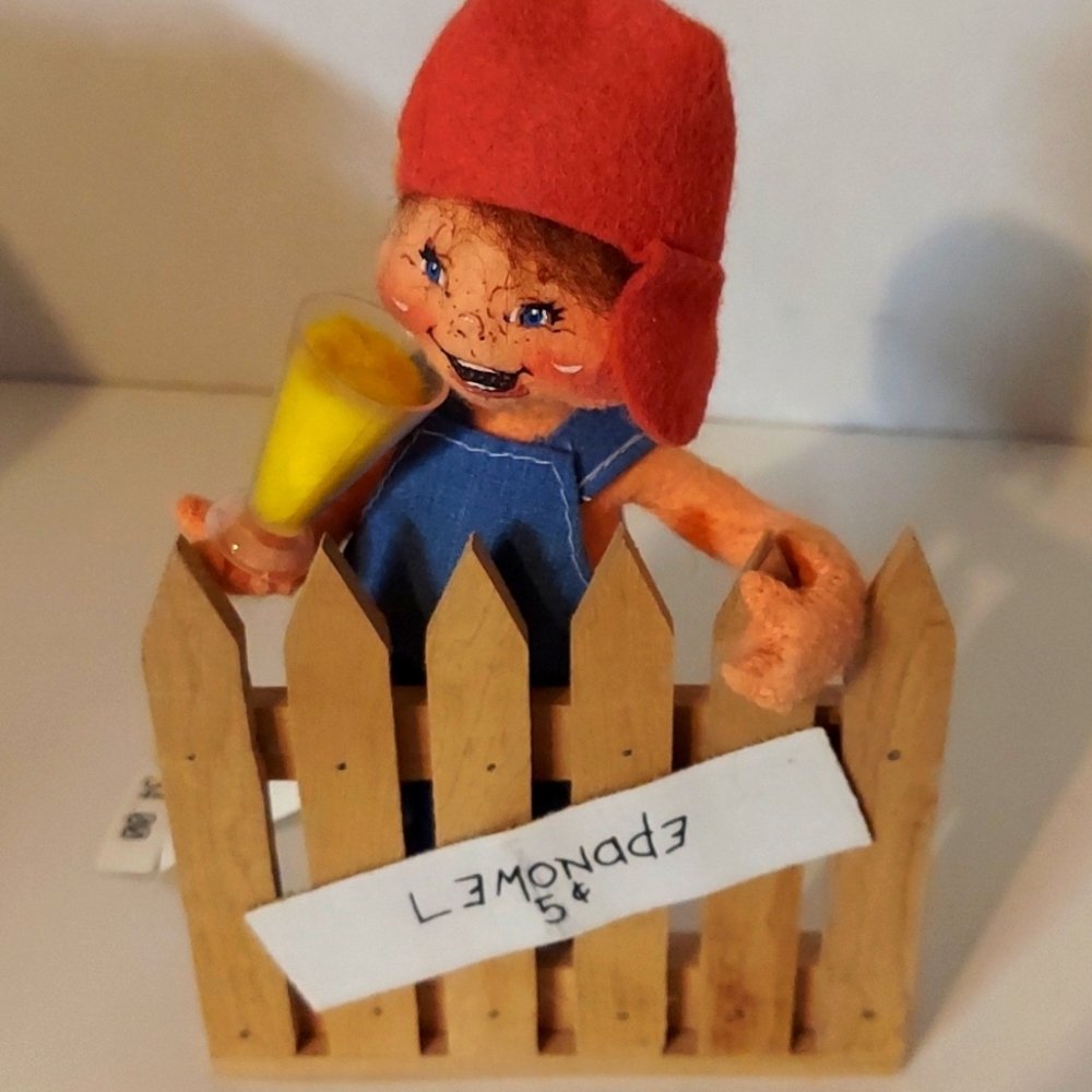 Annalee boy selling lemonade doll